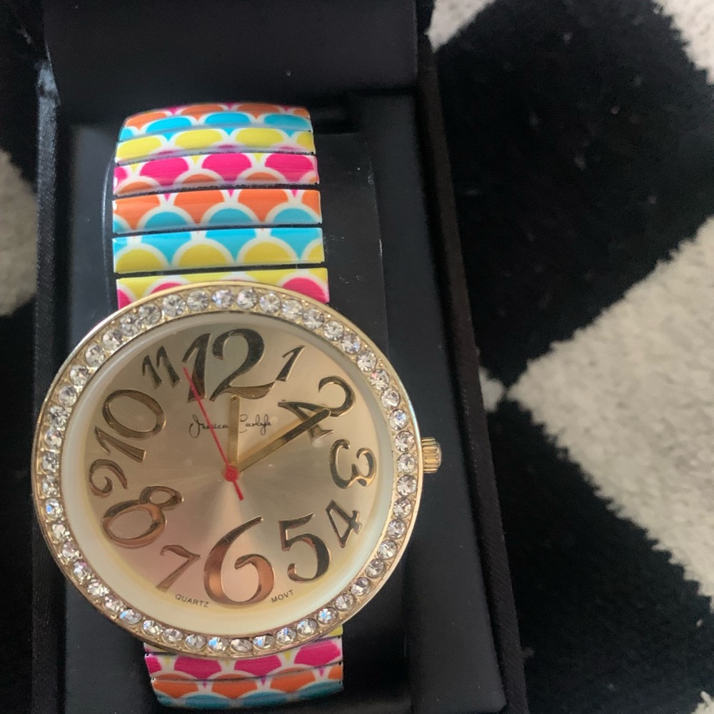 Colorful Watch with Rhinestone Bezel - Picture 3 of 8